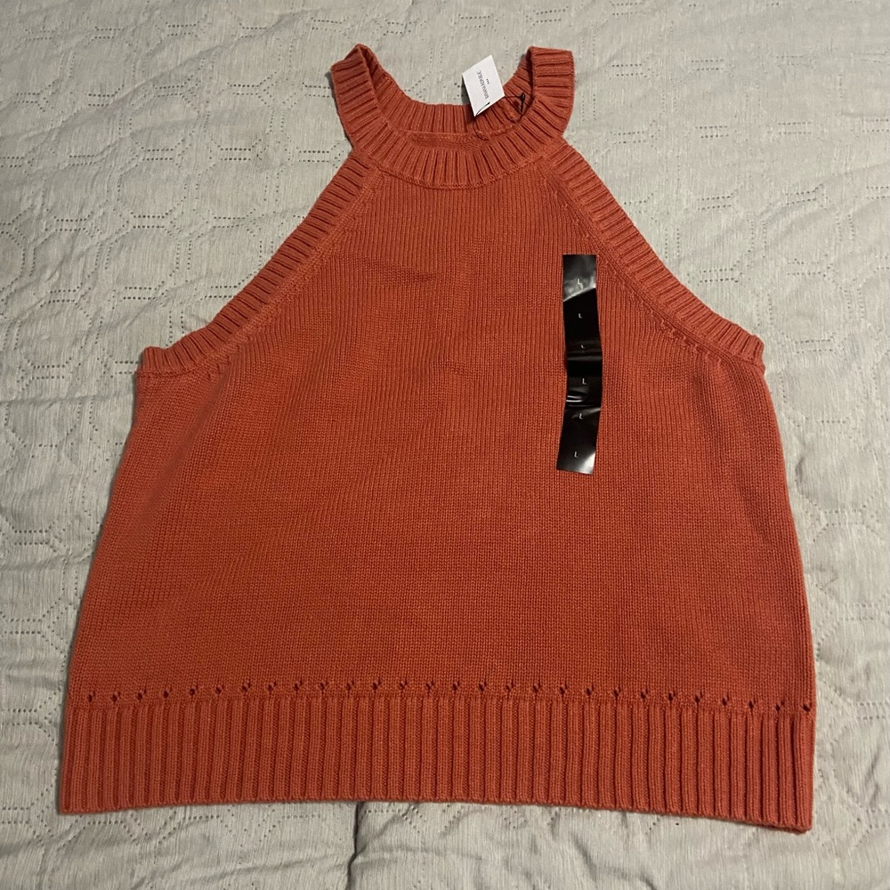 Banana Republic Size Large Halter Style Knit Tank Top Burnt Orange